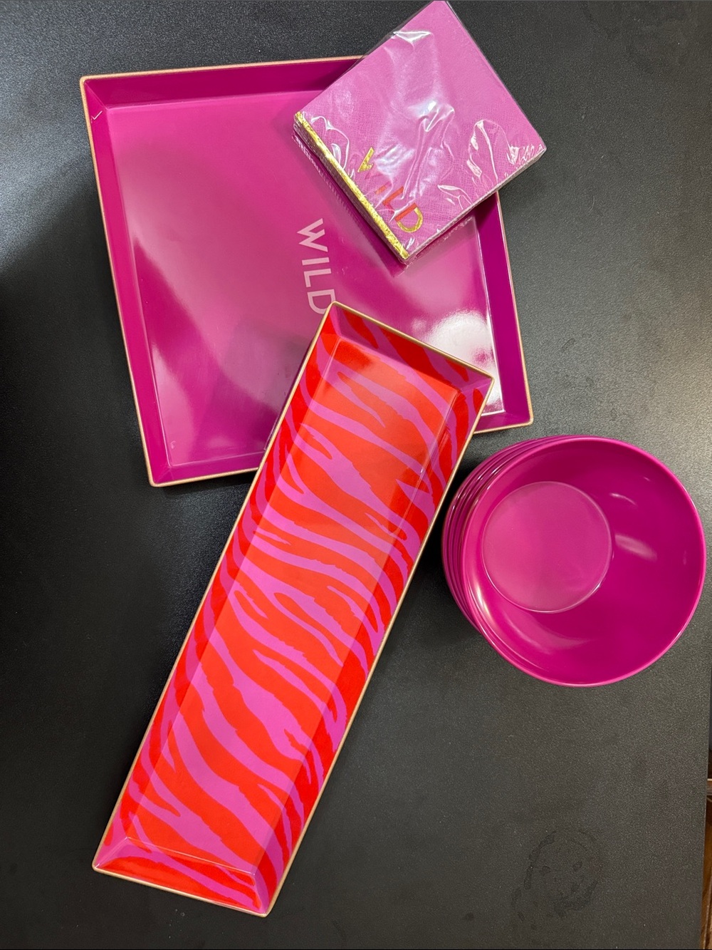 Celebrate It Pink and Red Wild Party Serveware Set